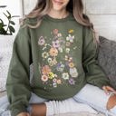  Butterfly Mountain Meadow Pressed Flower Botanical Print Vintage Inspired Sweatshirt