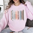 Medium Light Pink Botanical Stripes Tree Sweatshirt