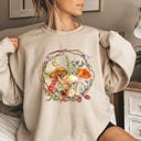 Large Sand Moon, Moth And Mushrooms, Nature, Forest, Cottage Woodland Nightscape Sweatshirt