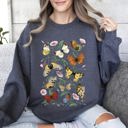  Butterfly Garden Floral Print With Vibrant Butterflies And Blossoms Cozy Sweatshirt