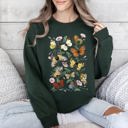  Butterfly Garden Floral Print With Vibrant Butterflies And Blossoms Cozy Sweatshirt