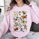  Butterfly Garden Floral Print With Vibrant Butterflies And Blossoms Cozy Sweatshirt