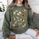  Butterfly Garden Floral Print With Vibrant Butterflies And Blossoms Cozy Sweatshirt
