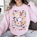  Bloom Brilliance Color-Infused Floral Print Garden Collection Soft Knit Sweatshirt