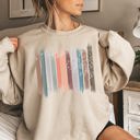 XXXL Sand Trailing Vines, Nature, Botanical Stripes Inspired Foliage Pattern Cozy Fleece Sweatshirt