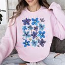 Small Light Pink Bold Floral Blues Pressed Flowers Nature Botanical Landscape Artwork Timeless Nature-Inspired Collection Sweatshirt