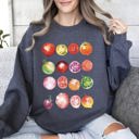 XXXL Dark Gray Heather Ripe Tomato Print, Garden Fresh Garden Produce Theme Artwork For Garden Lovers Sweatshirt