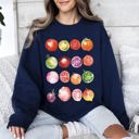 Medium Navy Ripe Tomato Print, Garden Fresh Garden Produce Theme Artwork For Garden Lovers Sweatshirt