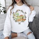 XXXL White Grow Your Own Way Mushrooms Moth Flowers Nature Cottage Nature Inspired Sweatshirt