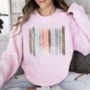  Meadow Vines And Flowers In Nature Botanical Stripes Garden Meadow Bloom Pastoral Scene Sweatshirt