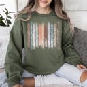  Meadow Vines And Flowers In Nature Botanical Stripes Garden Meadow Bloom Pastoral Scene Sweatshirt
