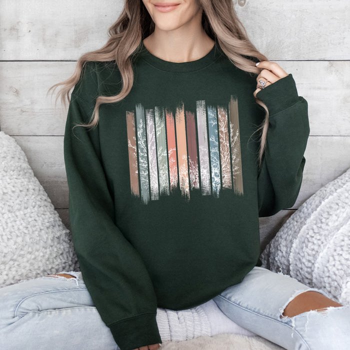 Meadow Vines And Flowers In Nature Botanical Stripes Garden Meadow Bloom Pastoral Scene Sweatshirt