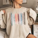 Medium Sand Meadow Vines And Flowers In Nature Botanical Stripes Garden Meadow Bloom Pastoral Scene Sweatshirt