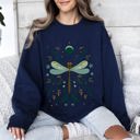  Floral Night Sky, Dragonfly, Moon, And Blooms Celestial Garden Limited Edition Sweatshirt