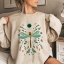  Floral Night Sky, Dragonfly, Moon, And Blooms Celestial Garden Limited Edition Sweatshirt