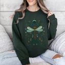 XL Forest Green Floral Night Sky, Dragonfly, Moon, And Blooms Celestial Garden Limited Edition Sweatshirt