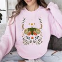  Midnight Garden Dance Moth Moon Floral Print Night Garden Dreamy Nature Art Sweatshirt