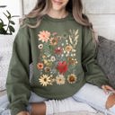  Dried Wildflower Meadow Nature Floral Pressed Leaves Botanical Garden Calm Morning Sweatshirt