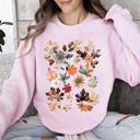 XXXL Light Pink Lush Leaves Artistic Floral Print Botanical Garden Collection Premium Hand Drawn Floral Artwork Sweatshirt