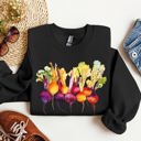 XL Black Beets Watercolor Vegetables Gardening Artistic Illustration Sweatshirt