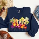 Large Navy Beets Watercolor Vegetables Gardening Artistic Illustration Sweatshirt
