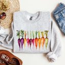 XXXL Ash Light Gray Carrots Watercolor Garden Vegetables Botanical Illustration Inspired By Gardening Sweatshirt
