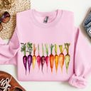 Medium Light Pink Carrots Watercolor Garden Vegetables Botanical Illustration Inspired By Gardening Sweatshirt