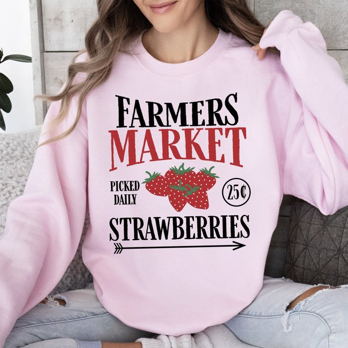 Farmers Market Fresh Strawberries Berries Farm Life Countryside Charm Sweatshirt