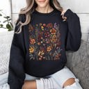  Dried Wildflowers Nature Meadow Floral Leaves Garden Botanical Print Artful Sweatshirt