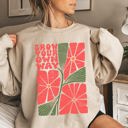 Small Sand Grow Your Own Way, Retro Flowers Cozy Vintage Floral Graphic Print Edition Sweatshirt