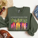 XXL Military Green Let's Root For Each Other Gardening Positivity Plant Lovers Grow Good Vibes Together Sweatshirt