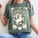 XXL Moss Dark Green Aries Celestial Zodiac Horoscope Astrology Vintage Inspired Cosmic Sign Emblem Comfort Colors Tee