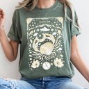 Medium Moss Dark Green Cancer Celestial Zodiac Horoscope Astrology Vintage Constellation Mystic Comfort Colors Tee