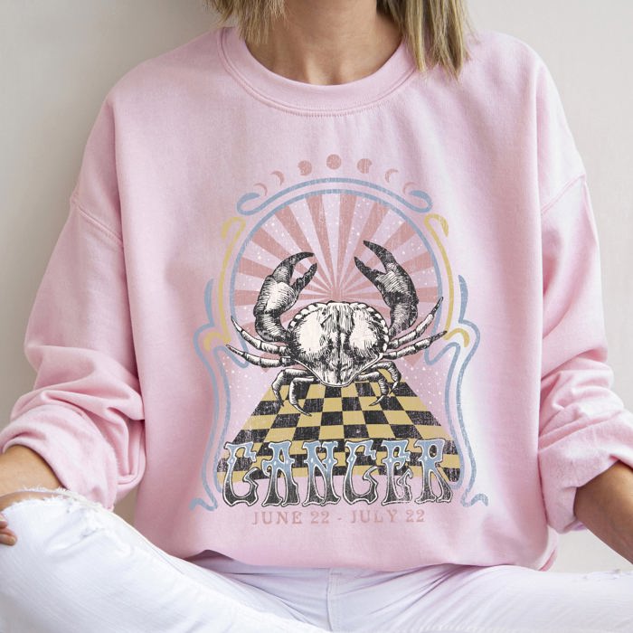 Cancer Zodiac Astrology Horoscope Sign Sweatshirt For Astrology Lovers Cozy Cotton Blend