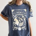 Large Denim Blue Capricorn Celestial Zodiac Horoscope Astrology Constellation Energy Star Alignment Comfort Colors Tee
