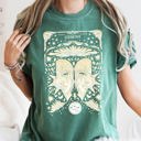 Medium Blue Spruce Green Gemini Celestial Zodiac Horoscope Astrology Constellation Glyph Moon Phase Graphic Comfort Colors Tee