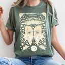 Medium Moss Dark Green Gemini Celestial Zodiac Horoscope Astrology Constellation Glyph Moon Phase Graphic Comfort Colors Tee