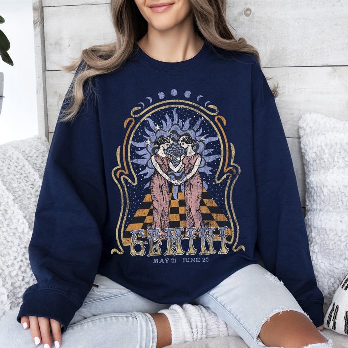 Gemini Zodiac Astrology Horoscope Celestial Sign Constellation Symbols Sweatshirt
