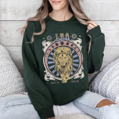 Leo Zodiac Astrology Horoscope Celestial Sign Design Edition Premium Cozy Sweatshirt