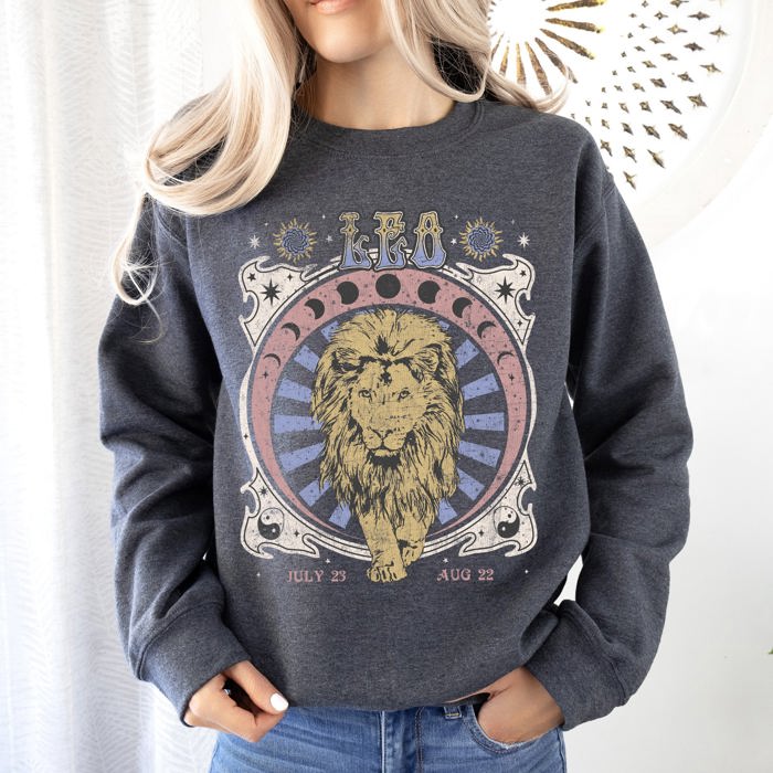Leo Zodiac Astrology Horoscope Celestial Sign Design Edition Premium Cozy Sweatshirt