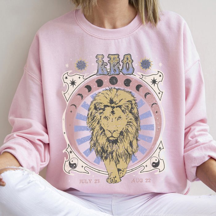 Leo Zodiac Astrology Horoscope Celestial Sign Design Edition Premium Cozy Sweatshirt