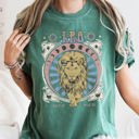 Large Blue Spruce Green Leo Zodiac Horoscope Astrology Cosmic Mystic Nights Edition Vintage Inspired Exclusive Collection Comfort Colors Tee