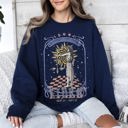 Medium Navy Libra Zodiac Astrology Horoscope Celestial Signs Artwork For Astrology Enthusiasts Sweatshirt