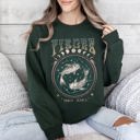 XXXL Forest Green Pisces Zodiac Astrology Horoscope Celestial Sign Constellation Graphic Sweatshirt