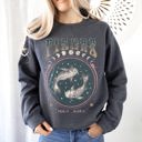 Large Dark Gray Heather Pisces Zodiac Astrology Horoscope Celestial Sign Constellation Graphic Sweatshirt