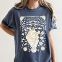 Small Denim Blue Sagittarius Celestial Zodiac Astrology Horoscope Graphic Vintage Edition Comfort Colors Tee