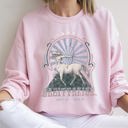 XXL Light Pink Sagittarius Zodiac Astrology Horoscope Celestial Sign Cosmic Graphic Symbols Sweatshirt