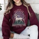 XL Maroon Sagittarius Zodiac Astrology Horoscope Celestial Sign Cosmic Graphic Symbols Sweatshirt