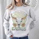 Small Ash Light Gray Taurus Zodiac Astrology Horoscope Celestial Bull Constellation Artwork Sweatshirt
