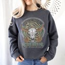 Small Dark Gray Heather Taurus Zodiac Astrology Horoscope Celestial Bull Constellation Artwork Sweatshirt